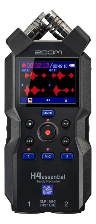 Grabadora Portátil Zoom H4essential 4 Pistas 32-bits Float Color Negro