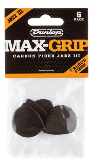 Púas Nylon Jazz Iii Jimdunlop 471p3c Max Grip Carbon X 6 Uni Color Gris Oscuro Tamaño Jazz Iii