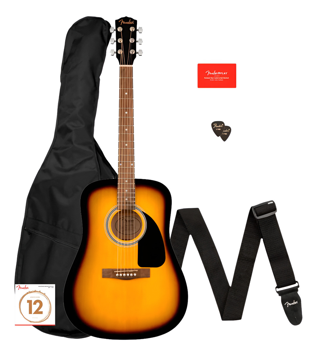 Fender Fa115 Kit Guitarra Acustica Dreadnought Funda Acc