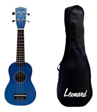 Ukelele Soprano Ukulele Leonard Uk15 Brillante Sparkle Funda Color Azul