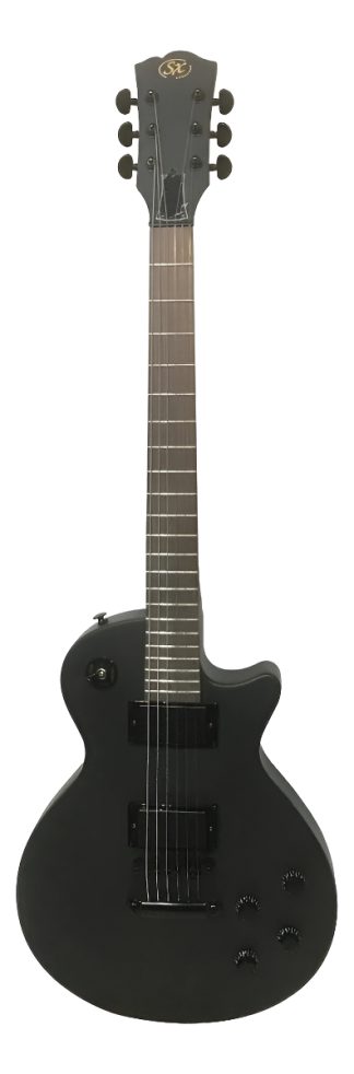 Guitarra Eléctrica Sx Ee Series Ee3s Les Paul De Tilo Satin Black Con Diapasón De Palo De Rosa Diestro