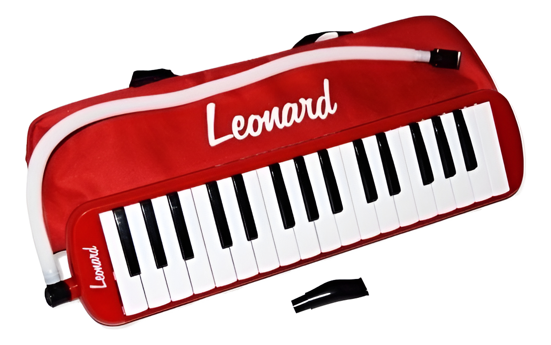 Melodica Escolar Leonard 32 Notas Con Funda Color Rojo