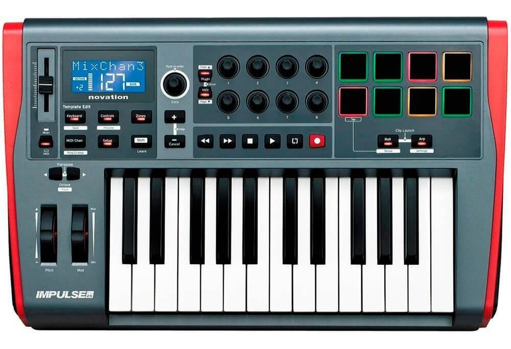 Controlador Midi Novation Impulse 25 Usb Teclado 25 Teclas Negro