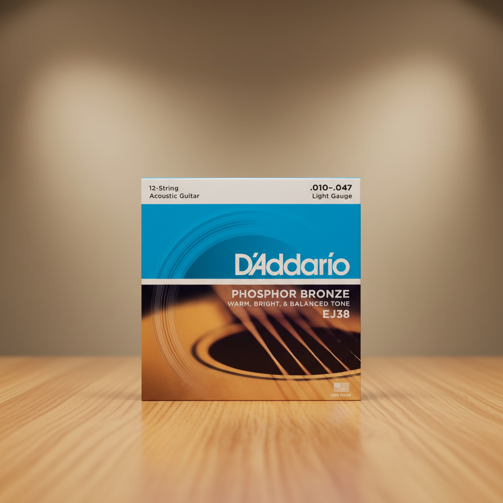 Daddario Ej38 Encordado Guitarra Acustica 12 Cuerdas 010