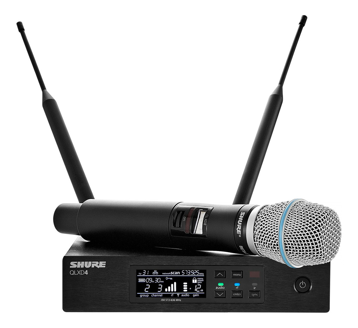 Shure Qlxd24/b87a Sistema Microfono Inalambrico Mano Beta87a Negro