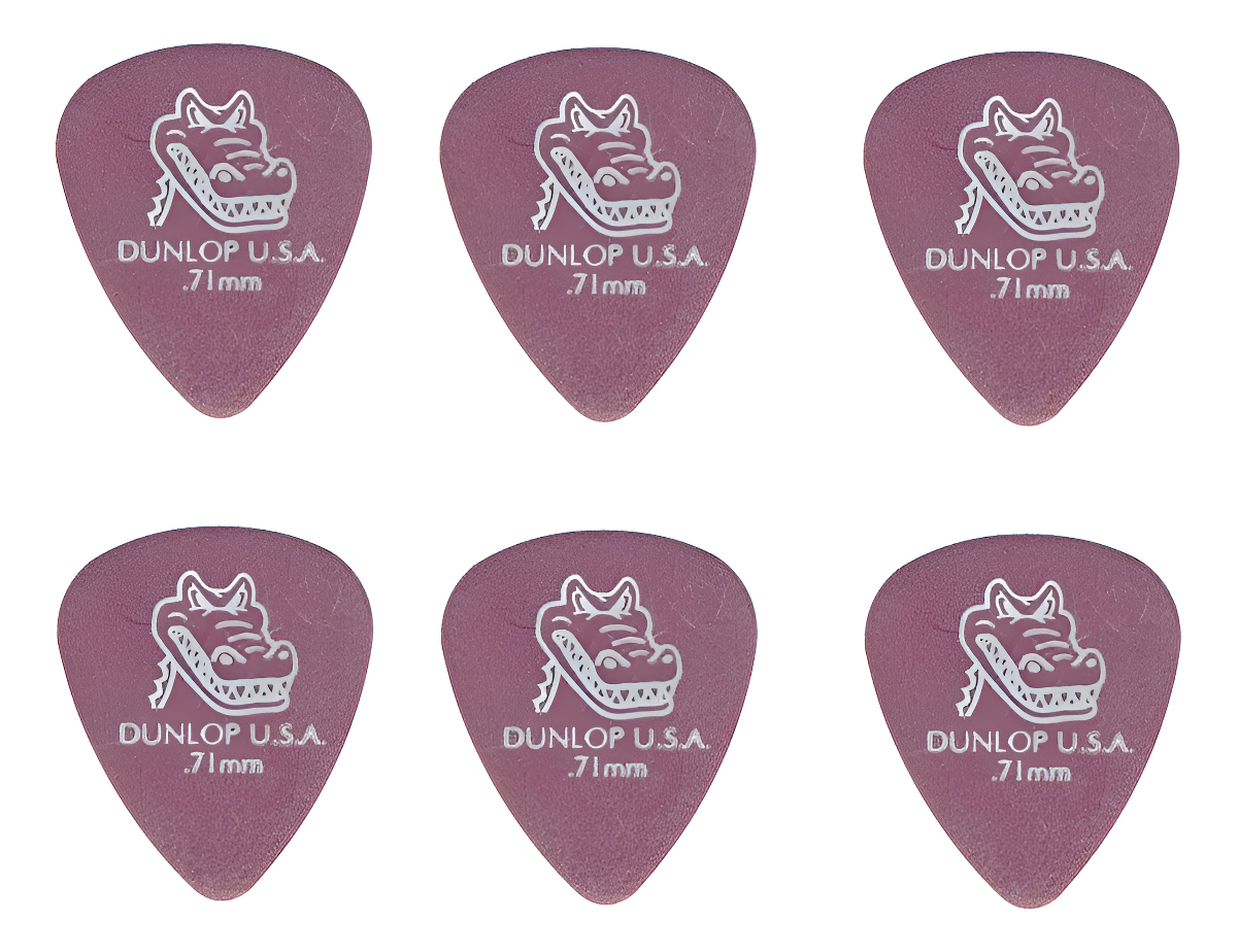 Jim Dunlop 417r 0.71 Gator Grip Pack 6 Puas Lavanda Mediano