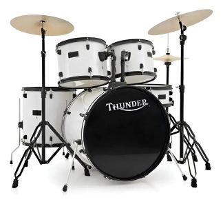 Batería Thunder Jbp0901 Versátil Optimiza Espacios Fácil Configurar 5 Cuerpos Blanco Platillos