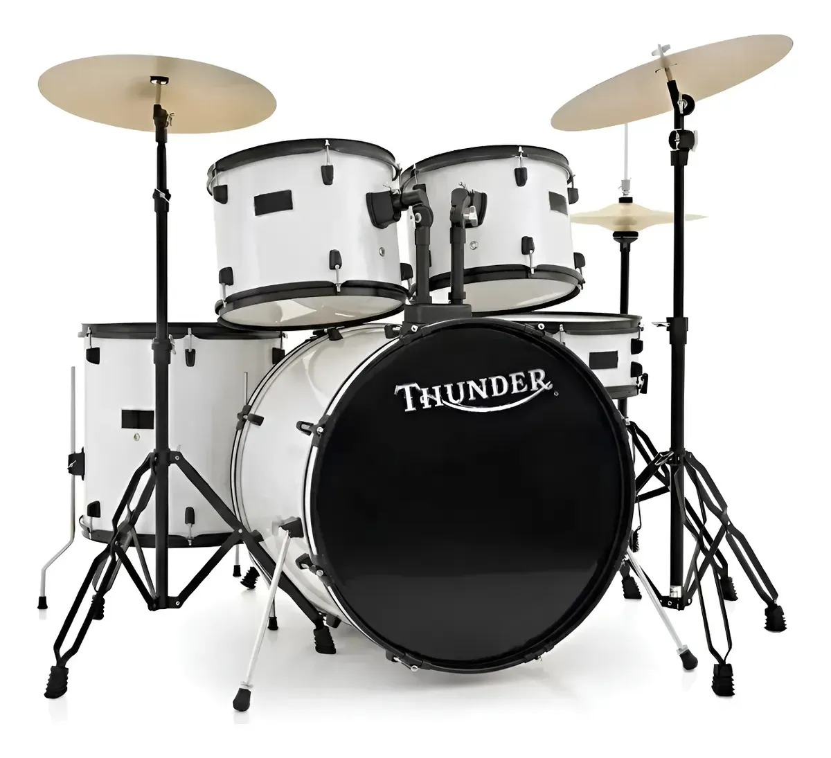 Batería Thunder Jbp0901 Versátil Optimiza Espacios Fácil Configurar 5 Cuerpos Blanco Platillos