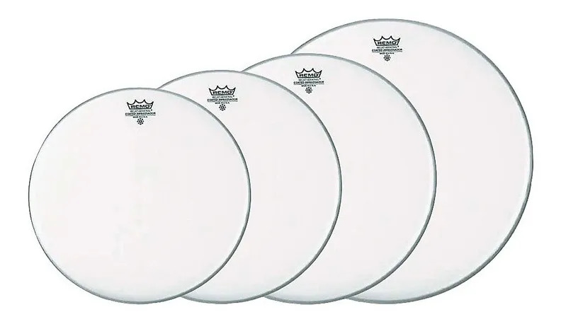 Pack Parches Remo Ambassador Coated Usa 12 13 14 16 Blanco