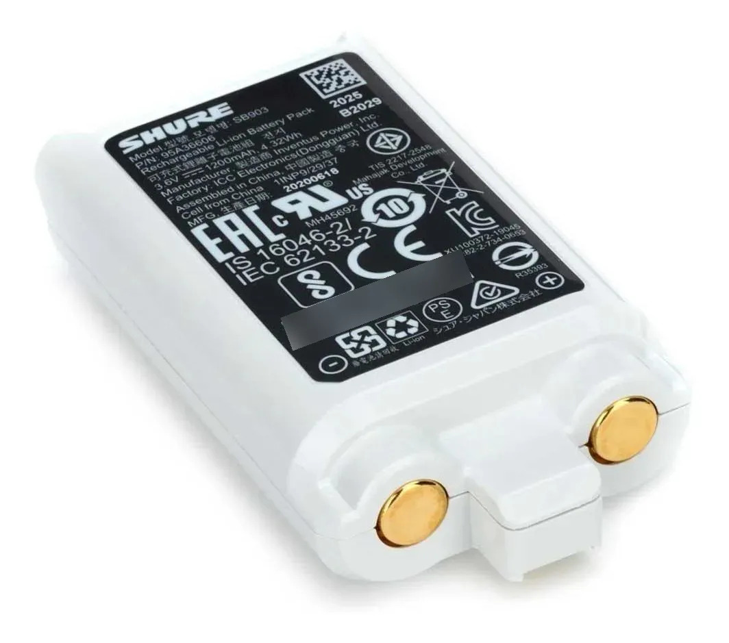 Shure Sb903 Bateria Recargable Litio Para Sistemas Slxd
