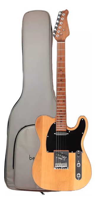Guitarra Electrica Telecaster Hardy 904 Benson Natural Diestro Natural Maple Tostado