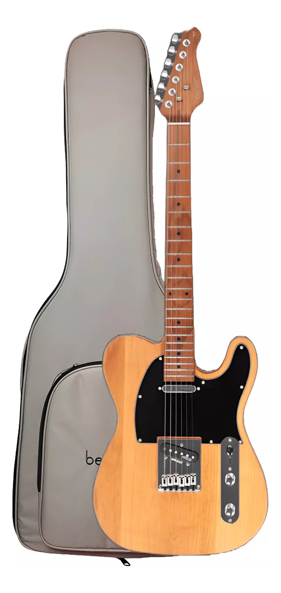 Guitarra Electrica Telecaster Hardy 904 Benson Natural Diestro Natural Maple Tostado