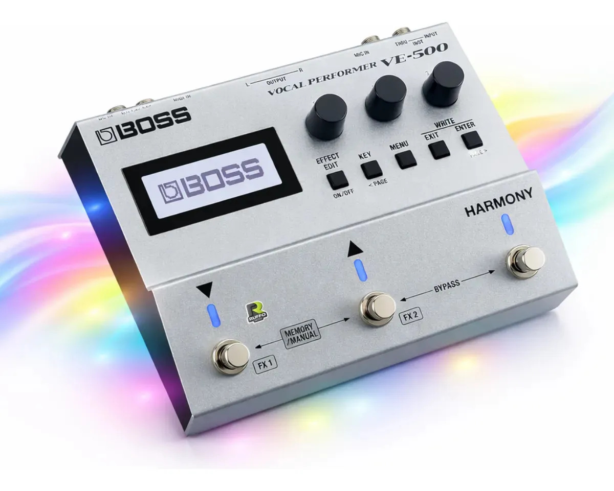 Pedal Boss Ve-500 Procesador Vocal Multiefectos Con Armonías Automáticas Vocoder Corrección De Tono Looper Dsp Profesional Para Cantantes Y Guitarristas Con Midi Usb Plateado
