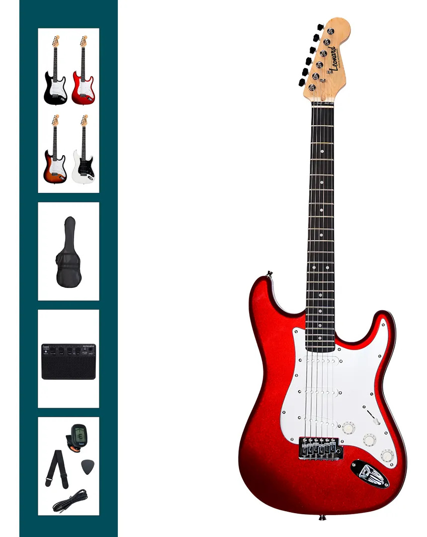 Leonard Set Guitarra Electrica Amplificador Funda Acc