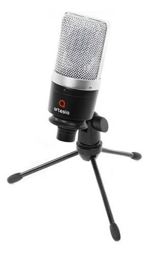 Micrófono Artesia Amc - 10 Cardioide Negro Negro/plateado