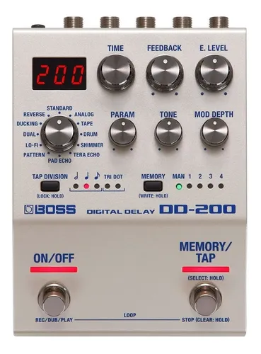 Pedal De Efecto Boss 200 Digital Delay Dd-200 Plateado