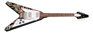 EpiPhone Flying V Jimi Hendrix Love Drops Guitarra Eléctrica Ebony Diestro Palo De Rosa