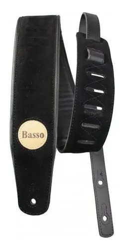 Correa Guitarra Gamuza Negra Basso Cla03 Espuma 7.6 Cm Negro