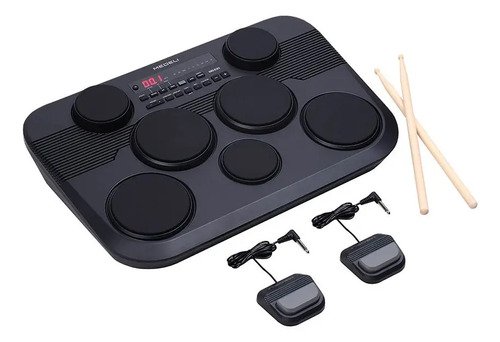 Batería Electrónica Medeli Dd221 Pads 5 Pedal Bombo Hi-hat Midi Usb-c Negro