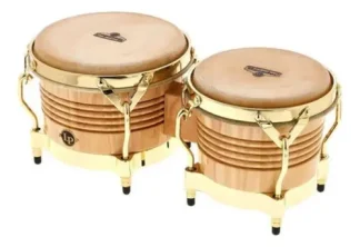 Bongos Latin Percussion M201-aw Cuero Sintético Y Caoba Natural