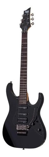 Guitarra Eléctrica Schecter Banshee-6 Fr Sgr Negra De Tilo Con Trémolo Diestro Black Palo De Rosa