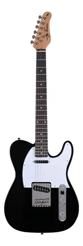 Guitarra Eléctrica Jay Turser Lt Series Jt-lt De Aliso 2018 Black Brillante Con Diapasón De Palo De Rosa Diestro