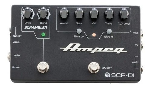 Pedal De Efectos Para Bajo Ampeg Scr-di Preamp Overdrive Analógico Black