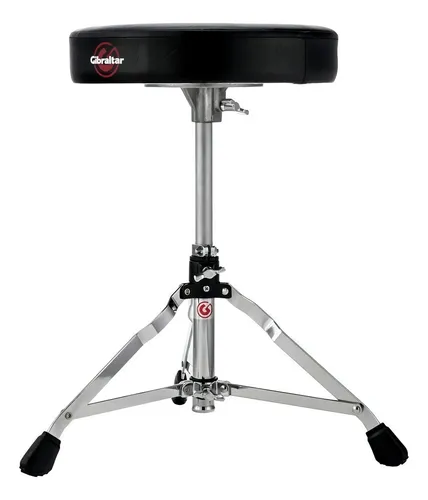 Banqueta Batería Gibraltar 5608 Asiento Redondo Altura Ajustable 61cm Negro/cromado