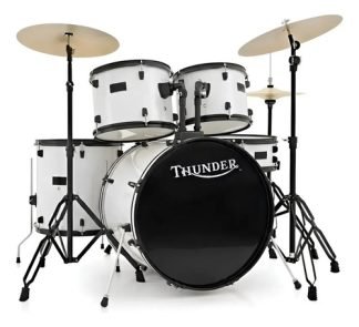 Batería Thunder Jbp0901 Versátil Optimiza Espacios Fácil Configurar 5 Cuerpos Blanco Platillos