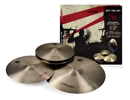 Stagg Sh Set Platillos Hihat 14 Crash 16 Ride 20 Funda Regal