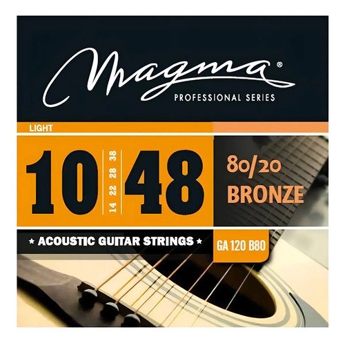 Juego De Cuerdas Magma Acústica 010/048 Bronce 80/20 Guitarra