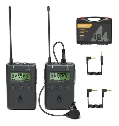 Maono Sistema De Micrófono De Solapa Inalámbrico, Micrófono Color Negro