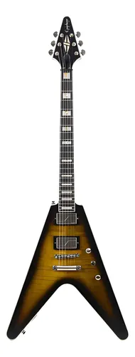 Guitarra Eléctrica EpiPhone Prophecy Flying V Yellow Tiger 6 Cuerdas