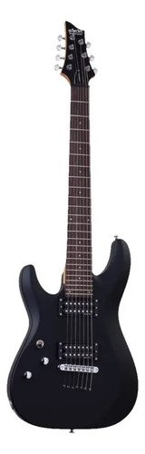 Guitarra Eléctrica Schecter C-7 Deluxe 7 Cuerdas Zurda Satin Black Zurdo Palo De Rosa