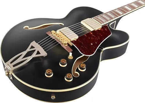Ibanez Af75g Guitarra Electrica Hollow Body Acc Dorados Diestro Black Flat