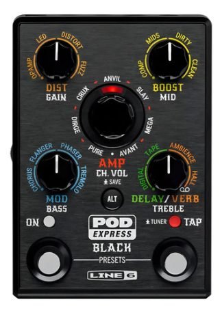 Pedalera Multiefecto Guitarra Line 6 Pod Express Negra 7 Amps 17 Efectos