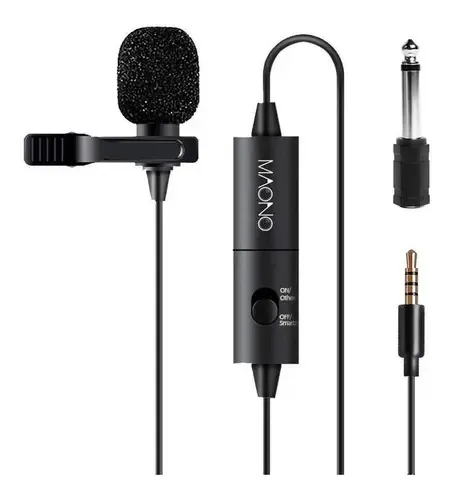 Micrófono Corbatero Lavalier Maono Au-100 Omni Mini Plug Pc Negro
