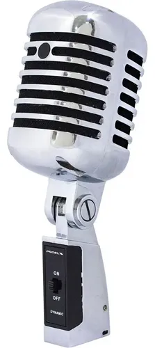 Micrófono Dinámico Proel Dm55v2 Cardioide Para Voz Plateado