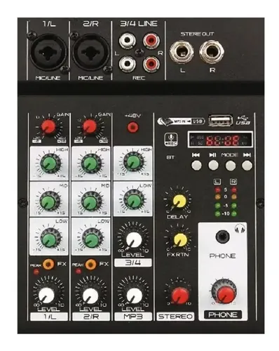 Ross M4u Mixer 4 Canales Bluetooth Usb