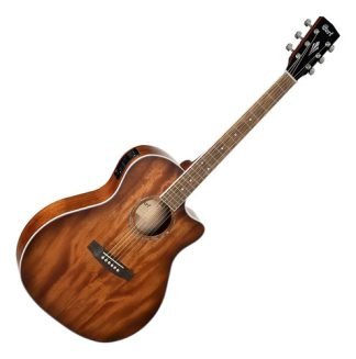 Guitarra Electroacústica Cort Ga-medx Grand Auditorium Caoba Con Funda Marrón Diestro Abeto