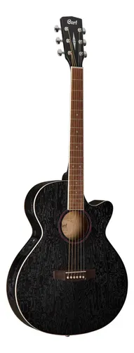 Guitarra Electroacústica Cort Sfx-ab Opbk 6 Cuerdas Diestro Negro Poro Abierto Negro Caoba