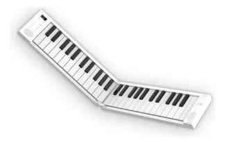 Piano Plegable Portátil Blackstar 49 Teclas Sensitivas Usb Bluetooth Blanco