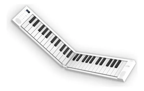 Piano Plegable Portátil Blackstar 49 Teclas Sensitivas Usb Bluetooth Blanco