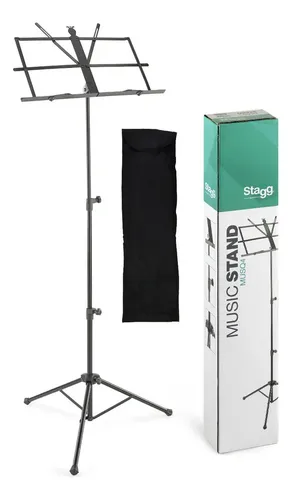 Atril Stagg En 3 Tramos Con Funda Robusto Plegable Musq4 Negro