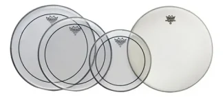 Remo Set Parches Bateria Pinstripe 10 12 14 Ambassador 14 Blanco