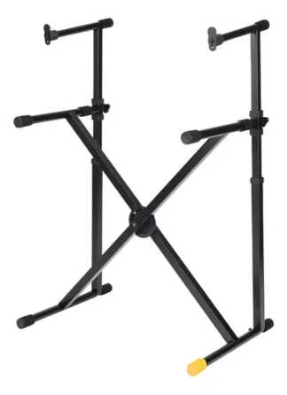 Soporte Pie De Teclado Doble Nivel Hercules Ks210b Ez-lock Negro