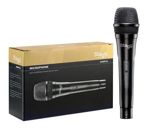 Microfono Para Canto Voces Dinamico Stagg Sdmp30 Con Cable Color Negro