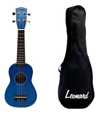 Ukelele Soprano Ukulele Leonard Uk15 Brillante Sparkle Funda Color Azul