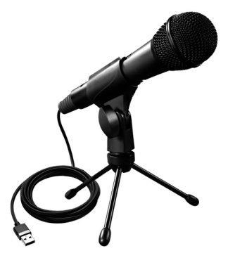 Micrófono Dinámico Skp Pro Audio Podcast-300u Cardioide Negro Usb Para Pc