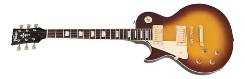 Vintage Lv100 Guitarra Zurdo Les Paul Negra Acc Dorados
